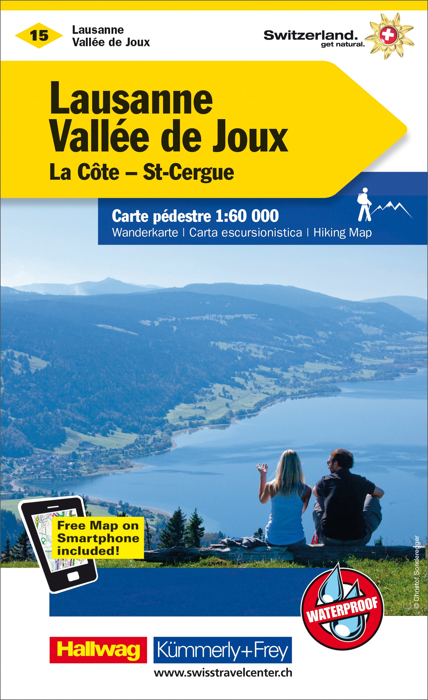 Hallwag Kümmerly+Frey Kümmerly+Frey – Wanderkarte Lausanne–Vallée Joux – 1:60'000 – 126×22×202 mm