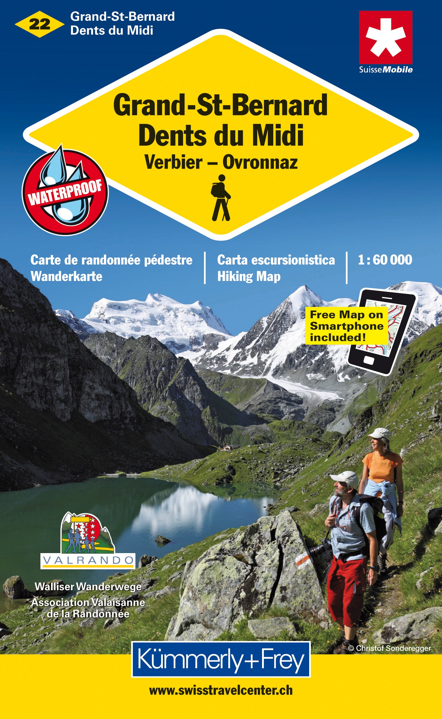 Hallwag Kümmerly+Frey Kümmerly+Frey – Wanderkarte Gr. St. Bernhard/Diablerets – 1:60'000