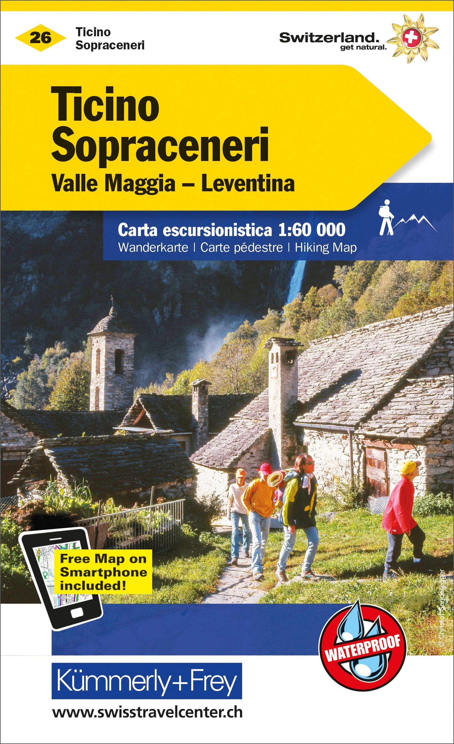 Hallwag Kümmerly+Frey KÜMMERLY+FREY – Wanderkarte Tessin Sopraceneri – 1:60'000