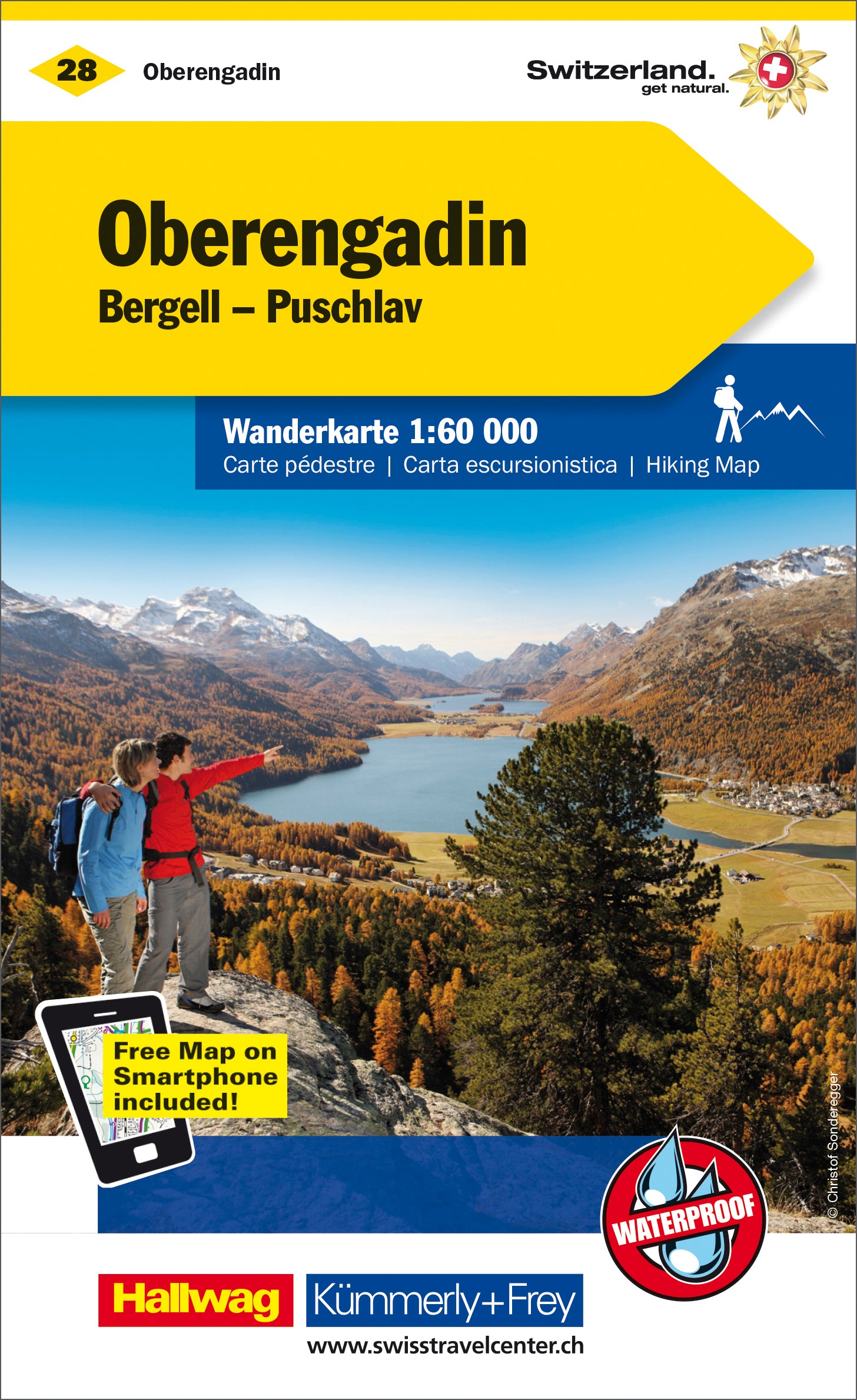 Hallwag Kümmerly+Frey Kümmerly+Frey – Wanderkarte Oberengadin – 1:60'000 – 125×10×202 mm