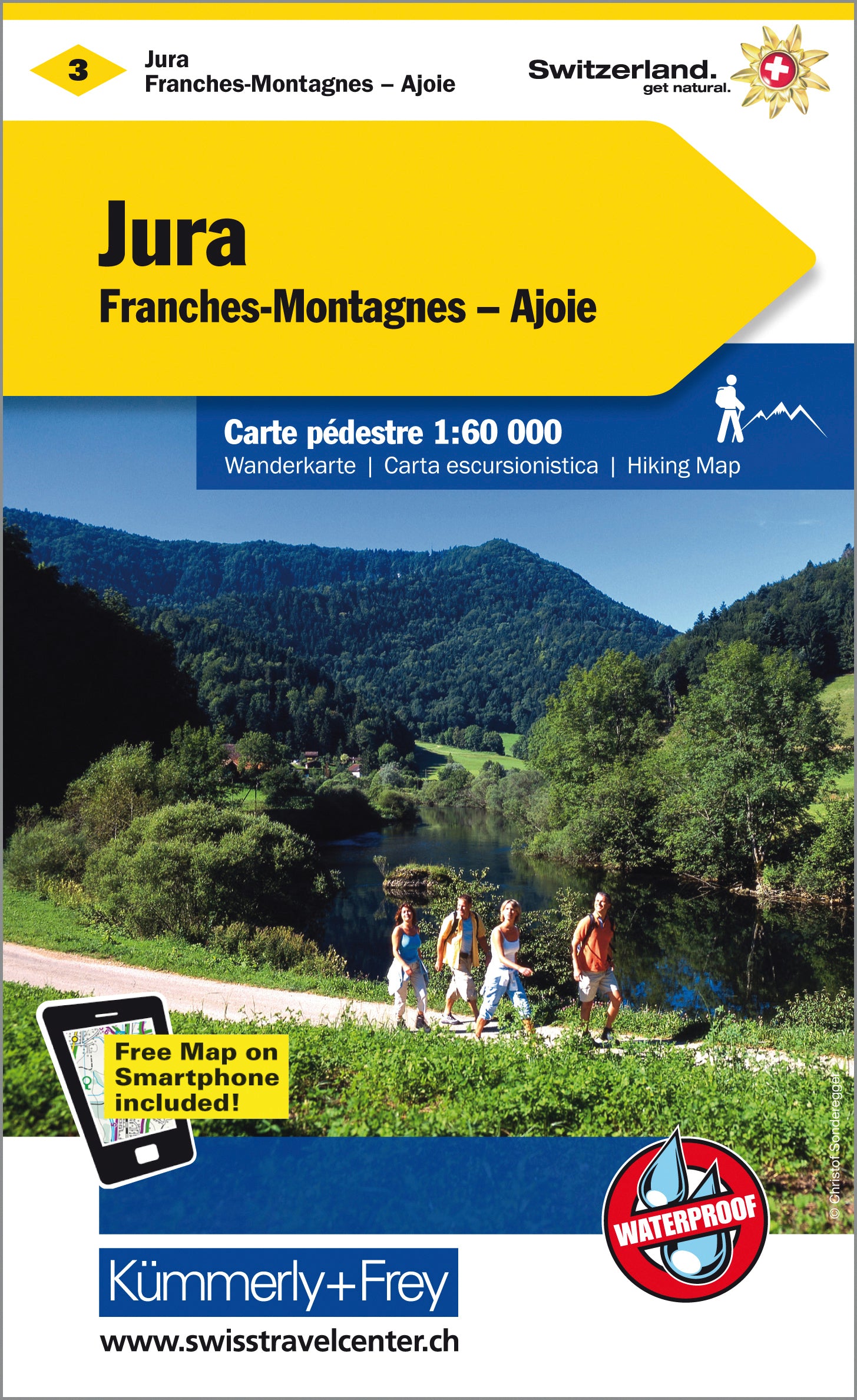 Hallwag Kümmerly+Frey Kümmerly+Frey – Wanderkarte Jura – 1:60'000, 198×128×16 mm, 100 g