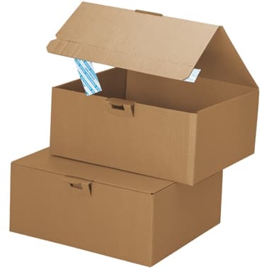 Brieger Versandkarton – 343 × 240 × 137 mm, einwellig (3,0 mm), selbstklebend, Automatikboden, braun – 1 Stk.