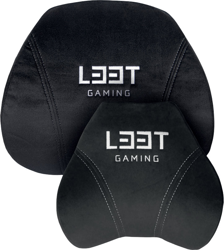 L33t Gaming-Stuhl Kissen-Set – Memory-Schaum, Samtbezug, Lenden- und Nackenkissen