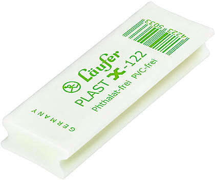 Laufer Läufer Radiergummi Plast X-122 – für Blei- & Farbstifte, PVC- & phthalatfrei, 63 × 20 × 10 mm, 1 Stk.