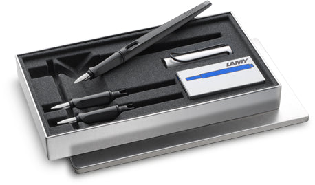 Lamy Joy – Kalligrafie-Set – 3 Spitzen (1,1/1,5/1,9 mm) – Schwarz – Aluminium – Geschenkbox