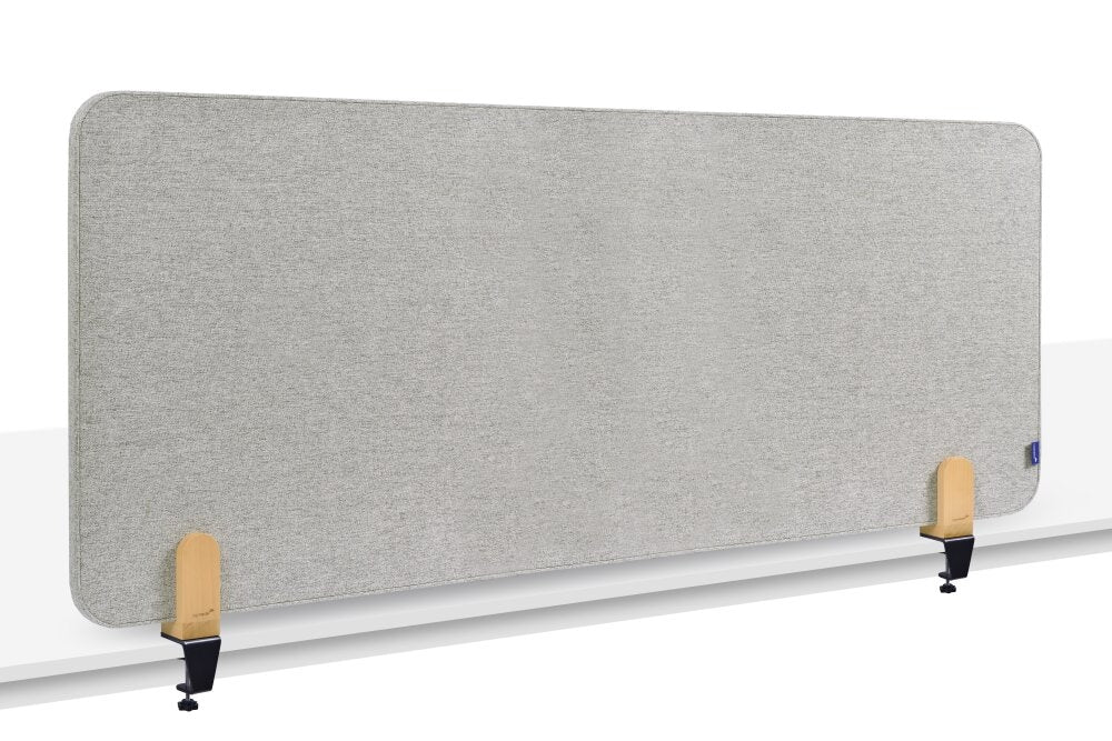 Legamaster Tischtrennwand Elements – 1600 × 600 mm, grau, mit Klemmen, akustisch, für Tischplatten bis 48 mm