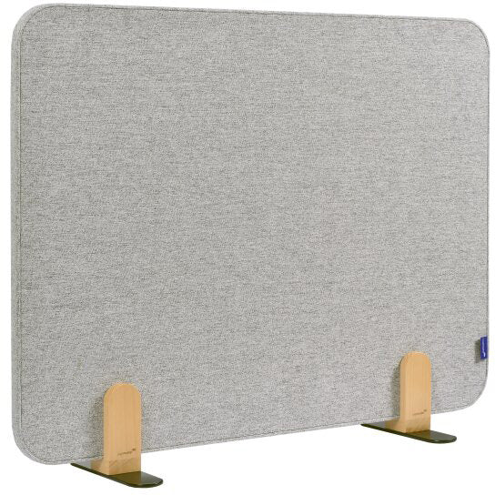 Legamaster Tischtrennwand ELEMENTS – 800 × 600 mm, Stoffoberfläche, Grau, mit Standfüssen, doppelseitig