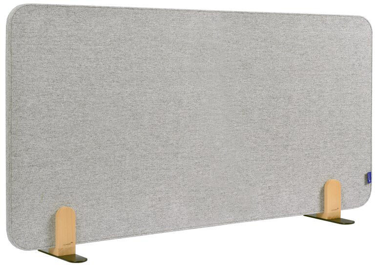 Legamaster Tischtrennwand ELEMENTS – 1200 × 600 mm, Stoffoberfläche, Grau, mit Standfuss, doppelseitig