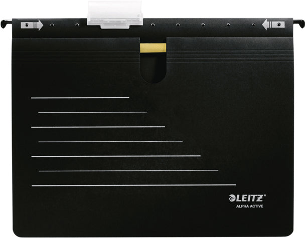 Leitz Alpha Active Hängehefter – für A4, 1-teilig, Schwarz, Karton, 5 Stk.