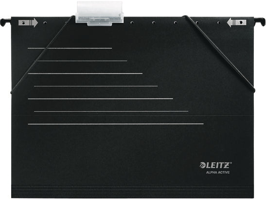 Leitz Hängemappe – für A4, Schwarz, Karton, 5 Stk., inkl. Etikettenhalter