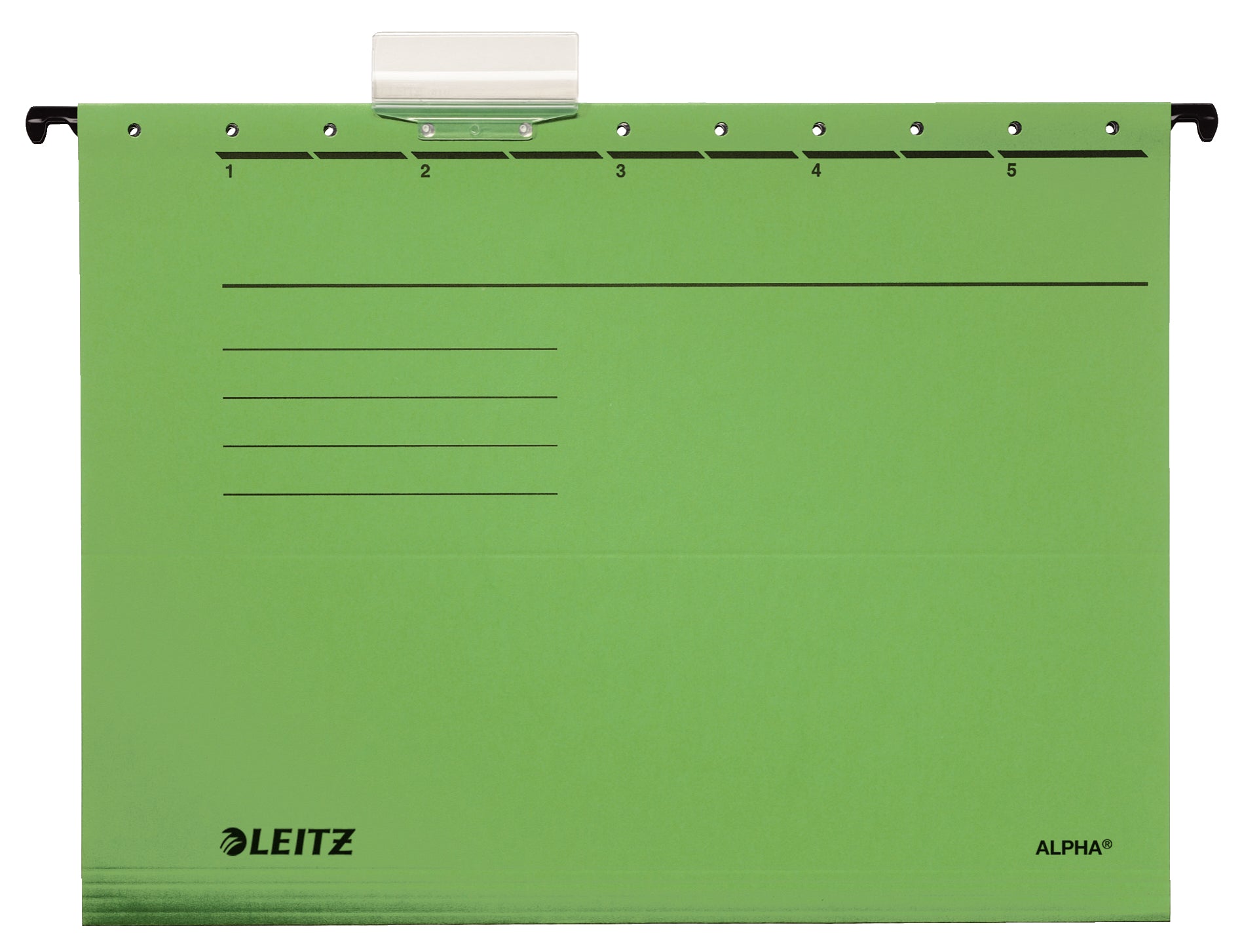 Leitz Hängemappe Alpha – für A4, Grün, Karton, inkl. Reiter, seitlich offen