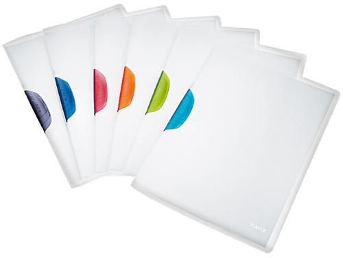 Leitz Klemmhefter für A4, Polypropylen (PP), mehrfarbig/sortiert – transparenter Vorderdeckel – 1 Stk