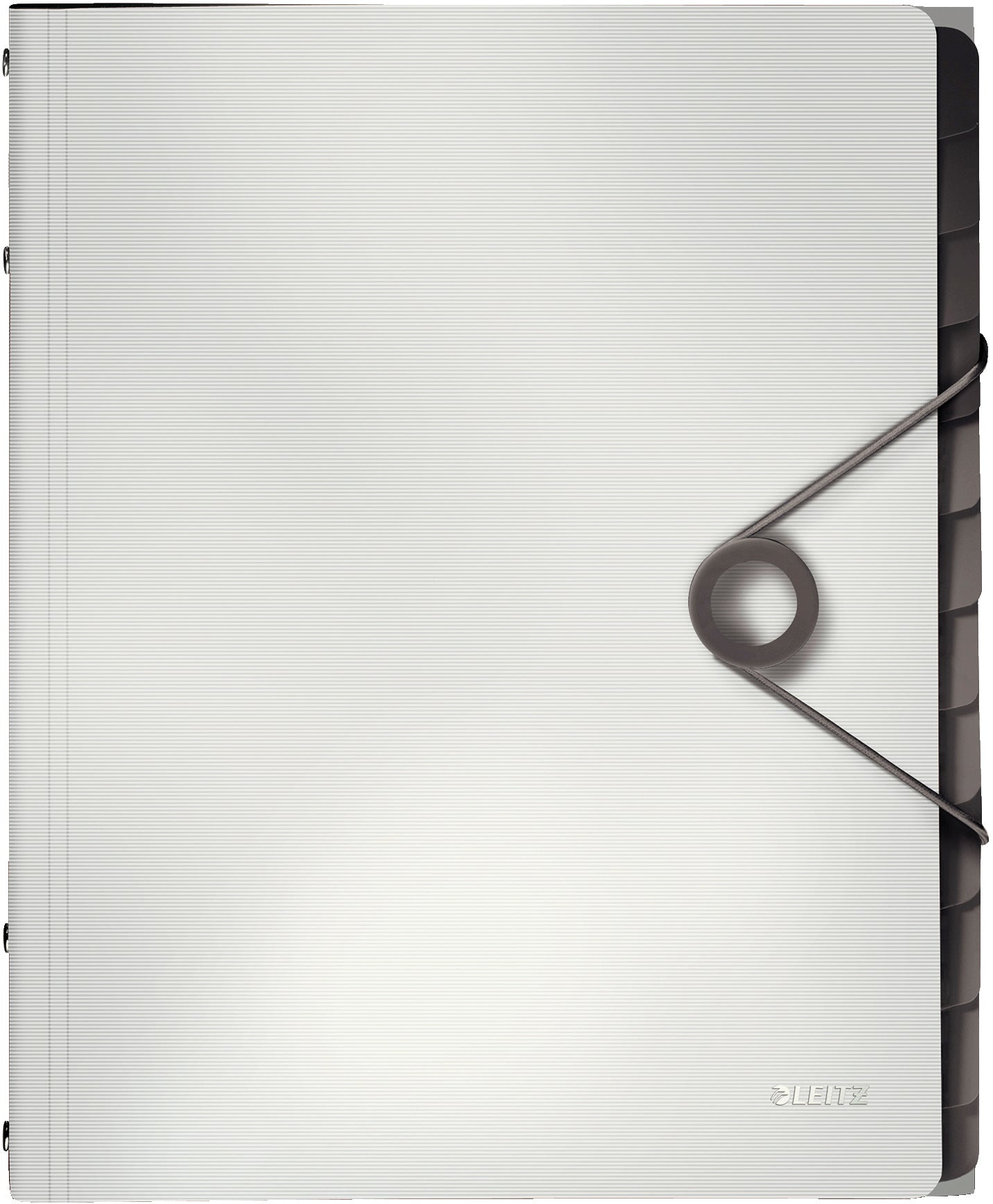 Leitz Ordnungsmappe Solid A4 – 12 Fächer, Gummiband, Polypropylen (PP), Weiss, 3 Klappen, bis 200 Blatt
