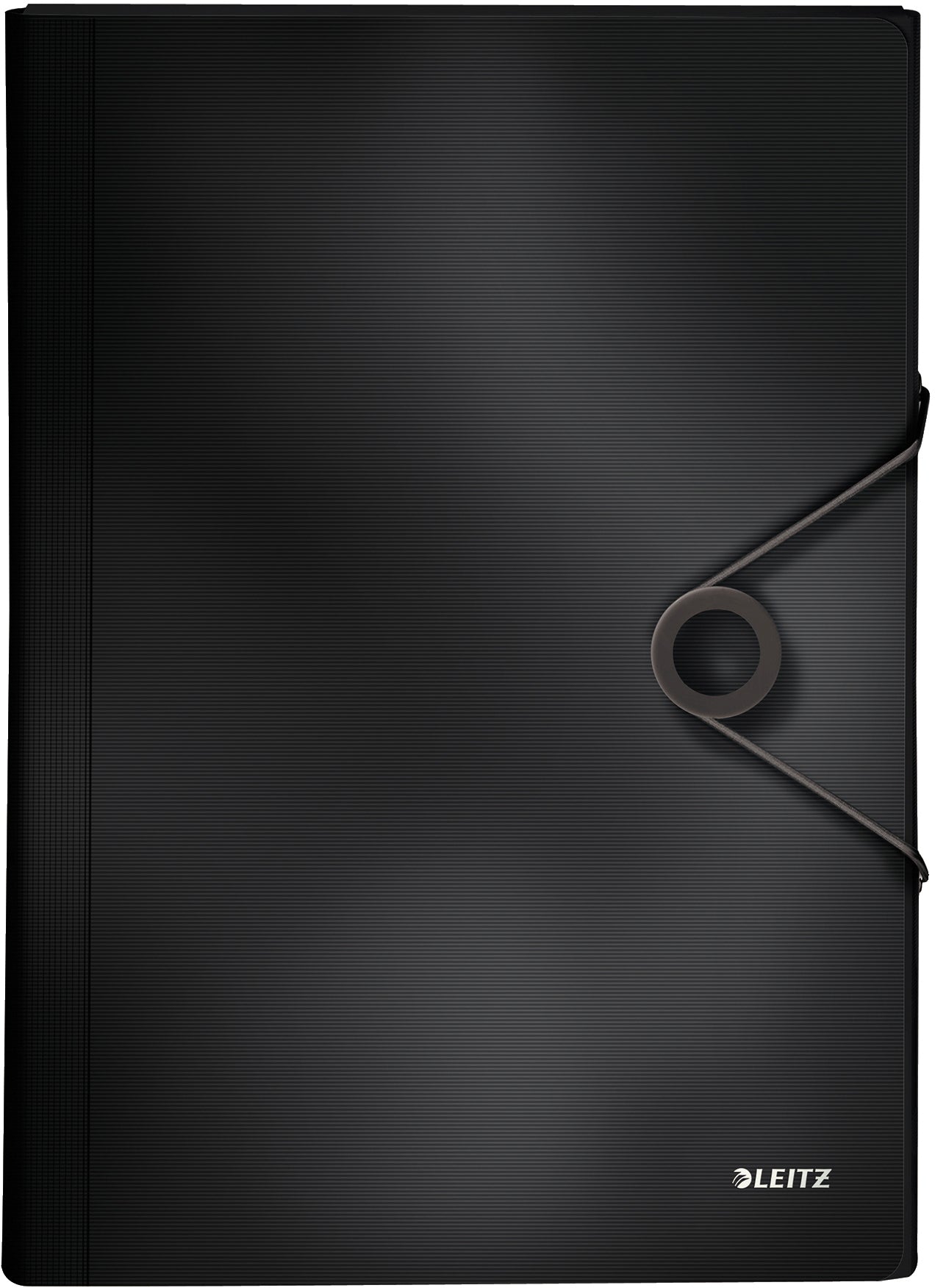 Leitz Fächermappe Solid A4 – 6 Fächer, Gummiband, Polypropylen (PP), Schwarz, bis 250 Blatt