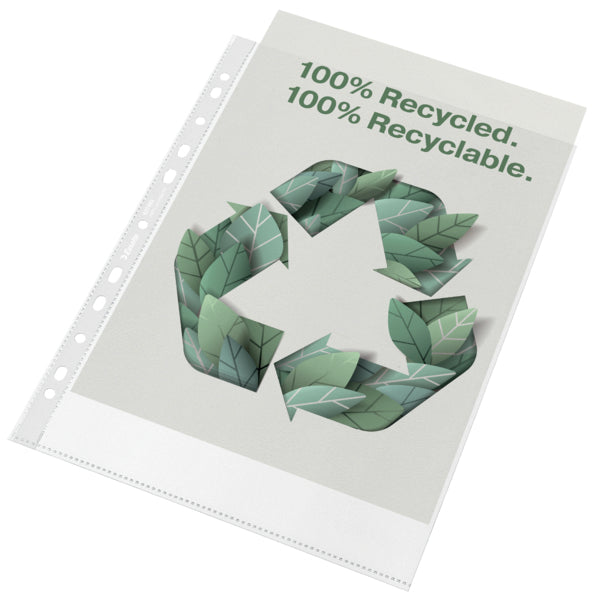 Leitz Prospekthülle A4, Eurolochung, blendfrei genarbt, 70 µm, recycelt, transparent