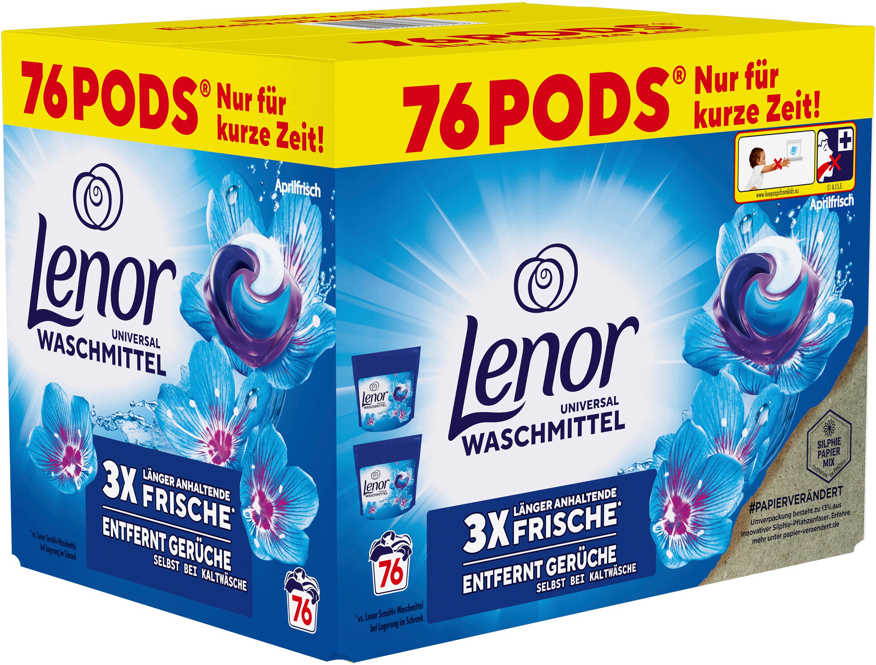 Lenor Flüssigwaschmittel Allin1 – Aprilfrisch – 76 Pods