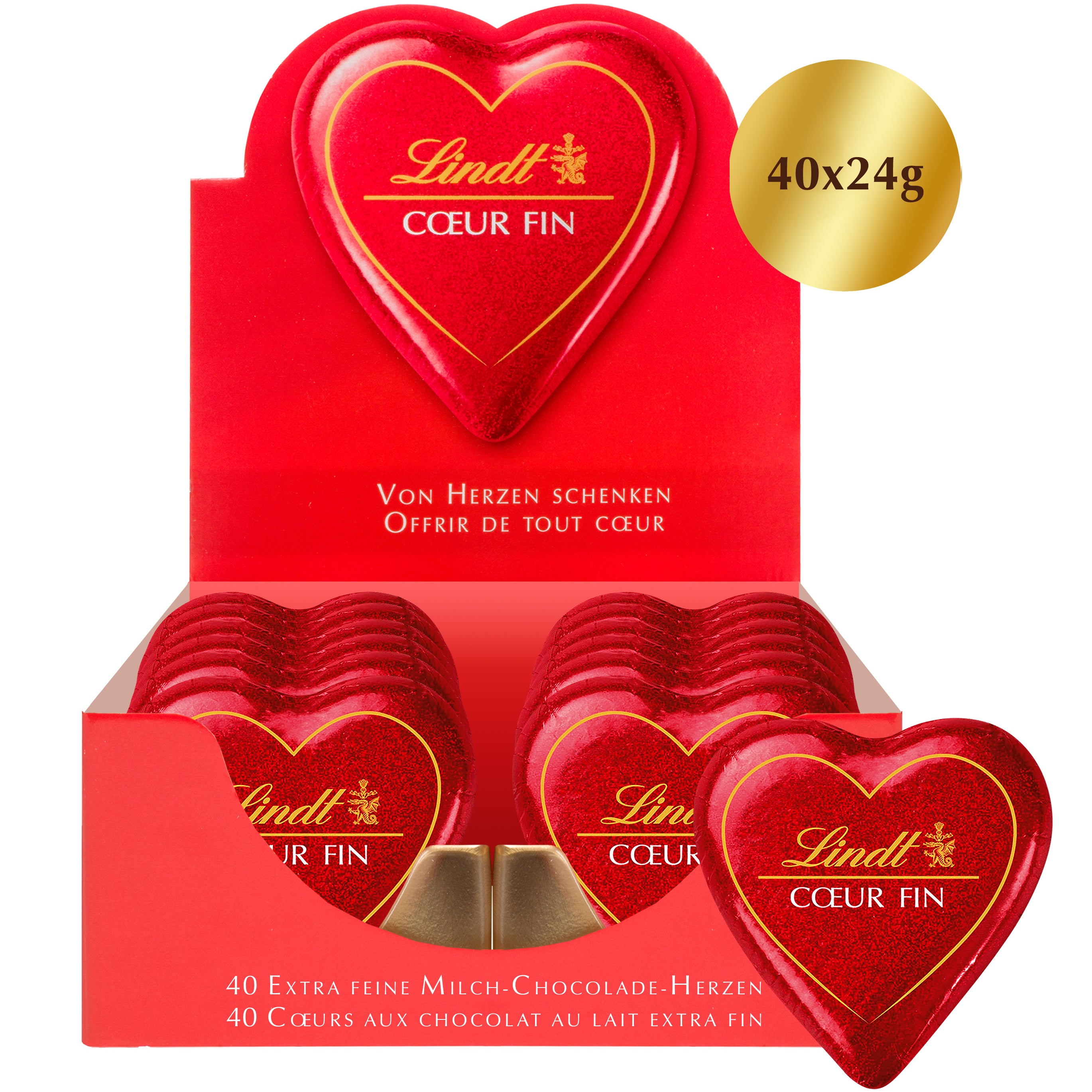 Lindt Herz Schokolade – Milch – 24 g