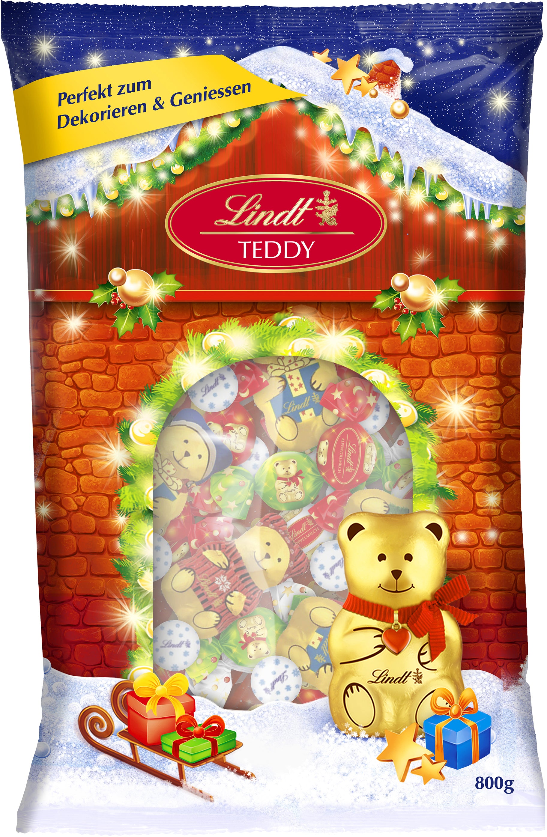 Lindt Teddy Weihnachtsmischung Schokolade – Milchschokolade – 800 g