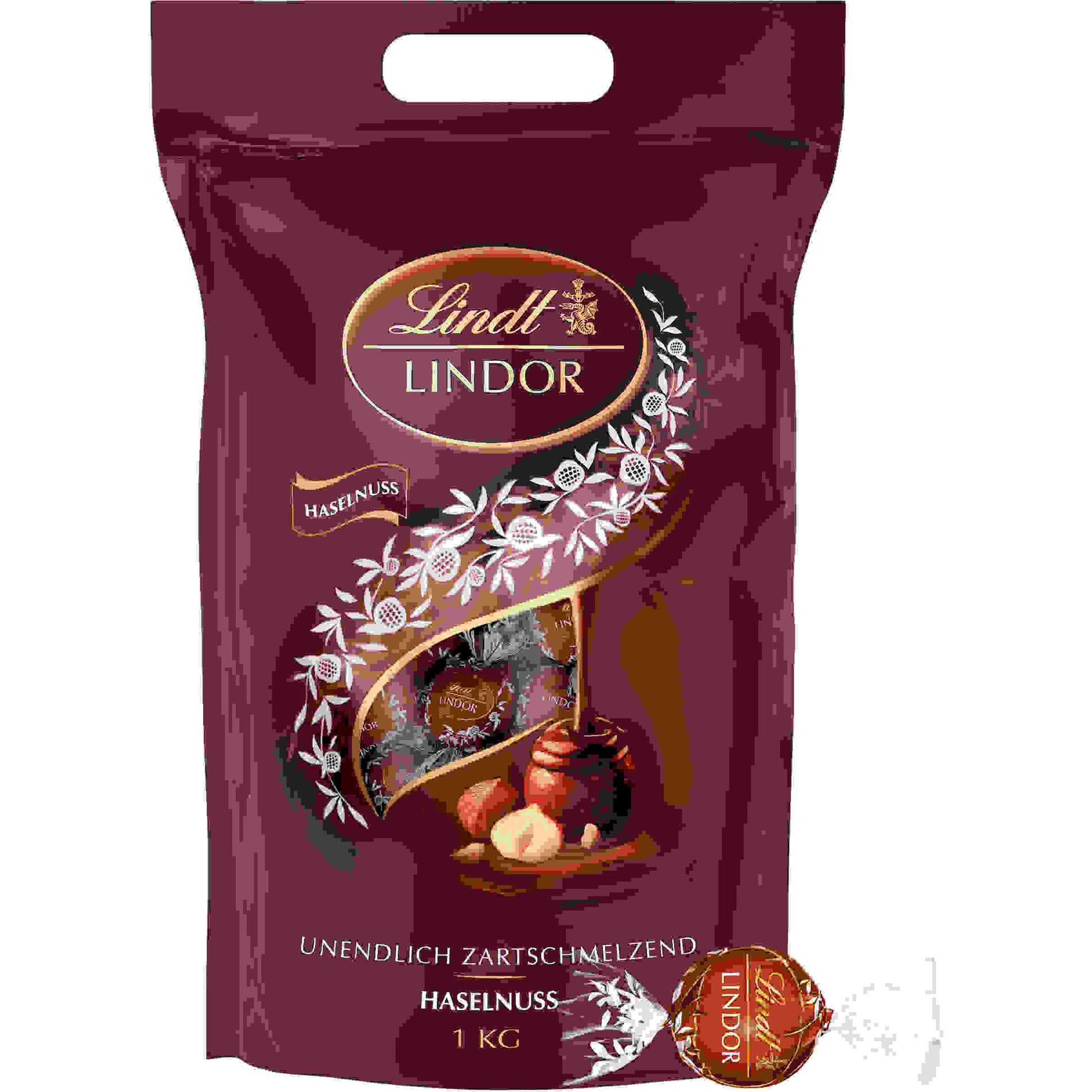 Lindt Lindor Schokoladenkugeln – Haselnuss – 80 Stück, 1 kg