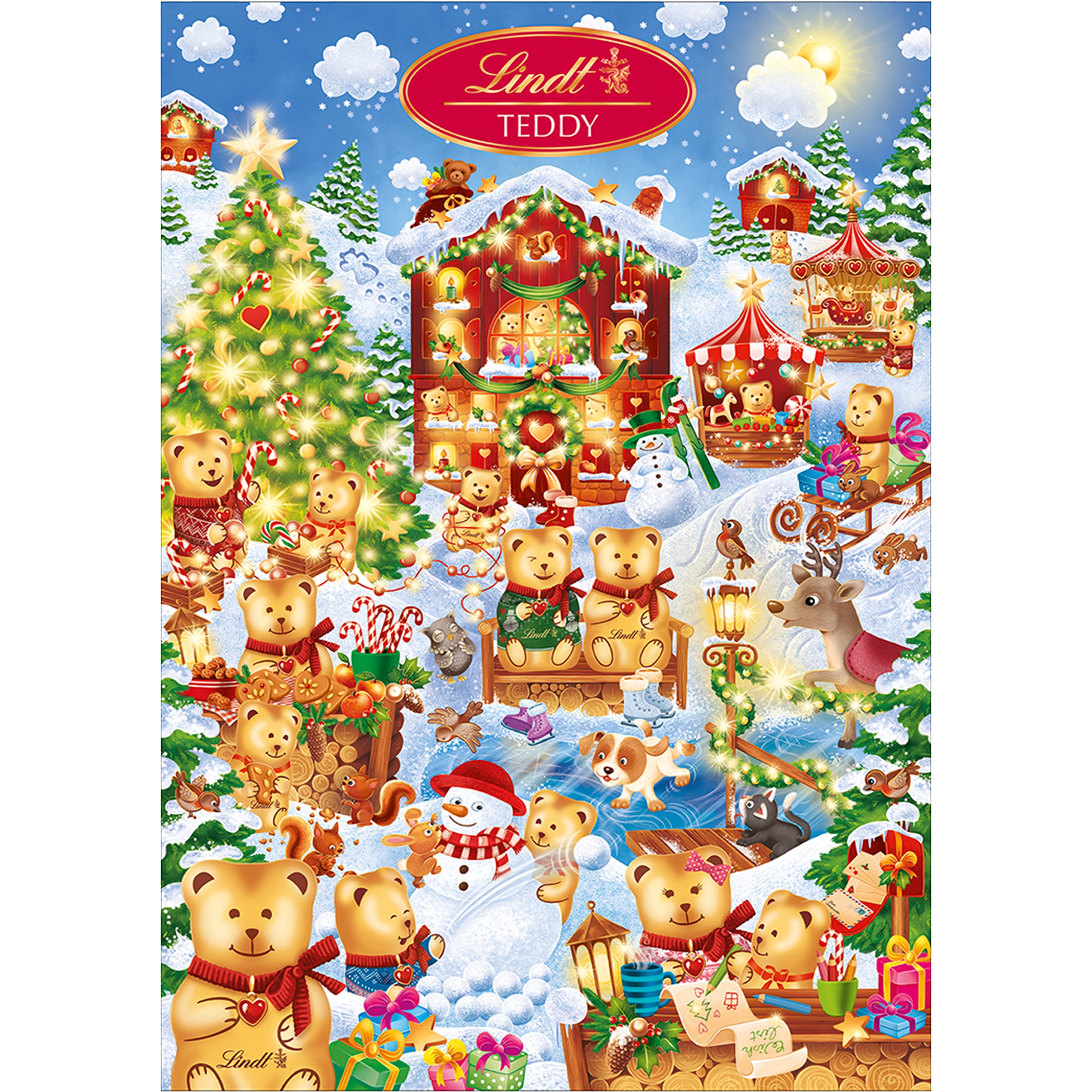 Lindt Adventskalender Teddy Wimmelbild – Schokolade – 601 g
