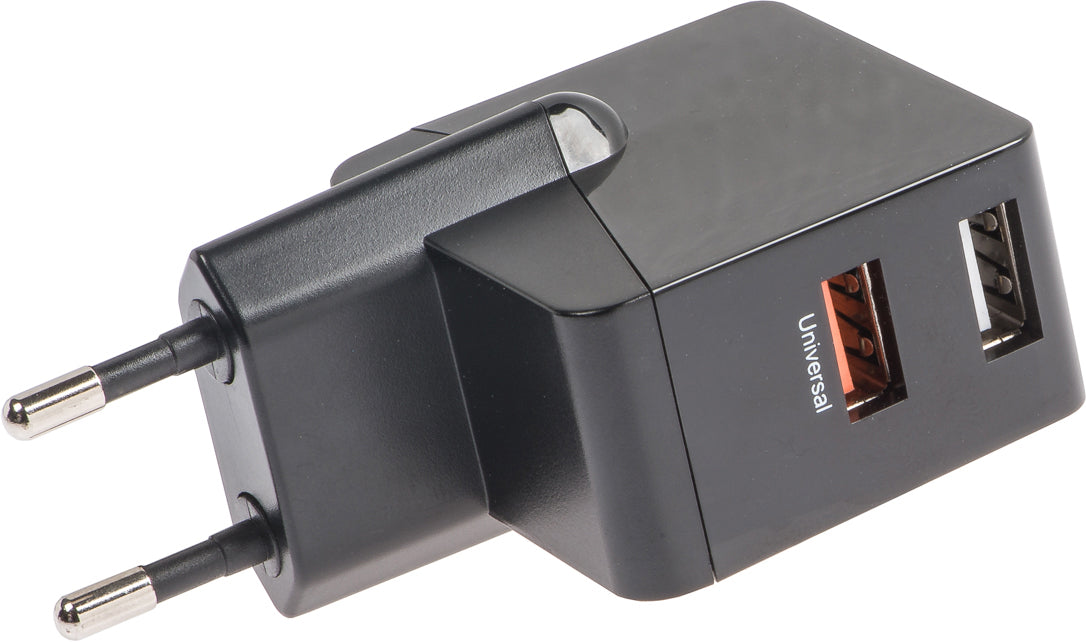 Link2go AC1002BB USB-Wandladegerät 17 W – 2 Ports, 5 V/3,4 A gesamt, automatische IC-Erkennung