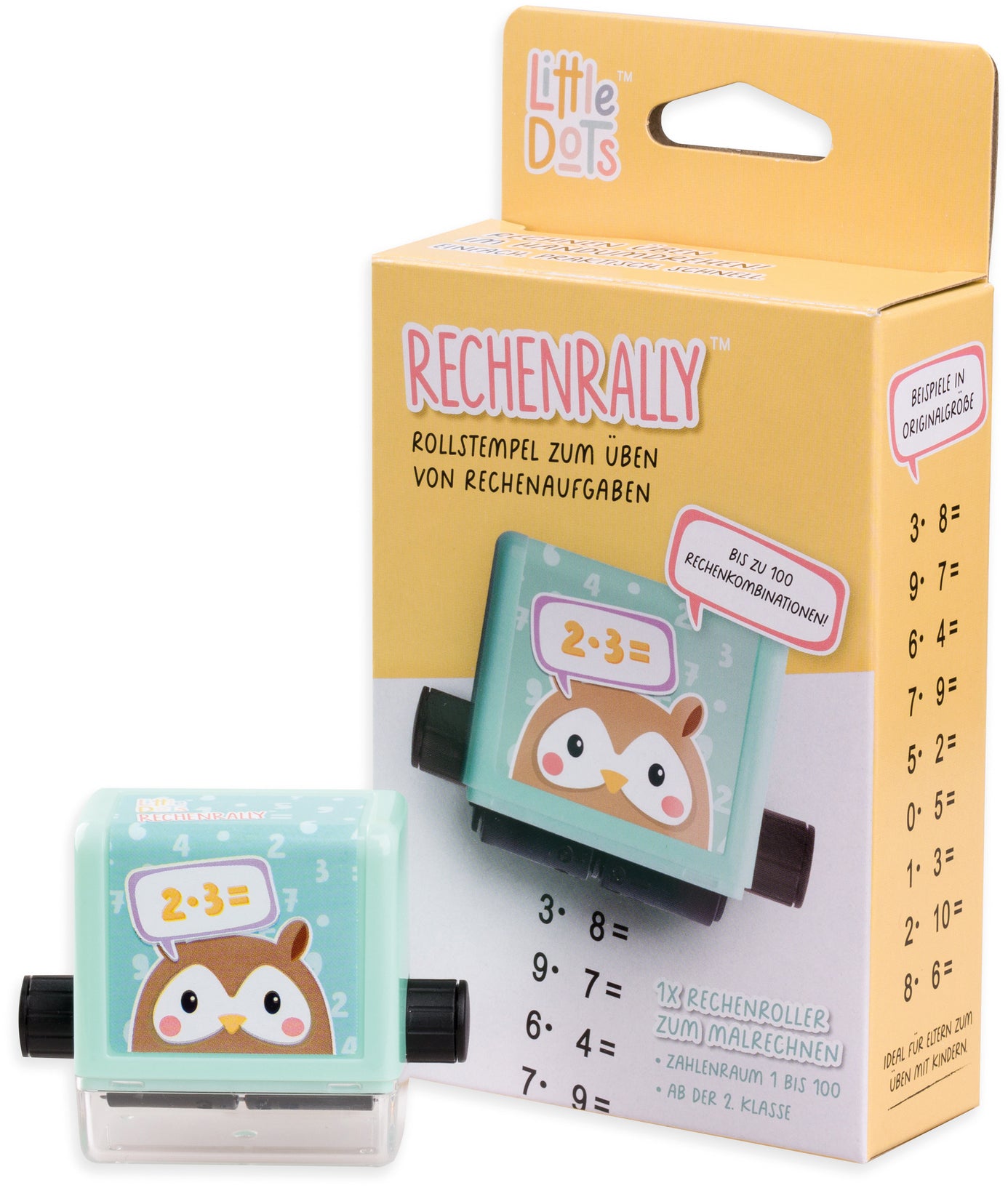 Little dots Rollstempel – Rechenrally – 85 × 155 × 35 mm
