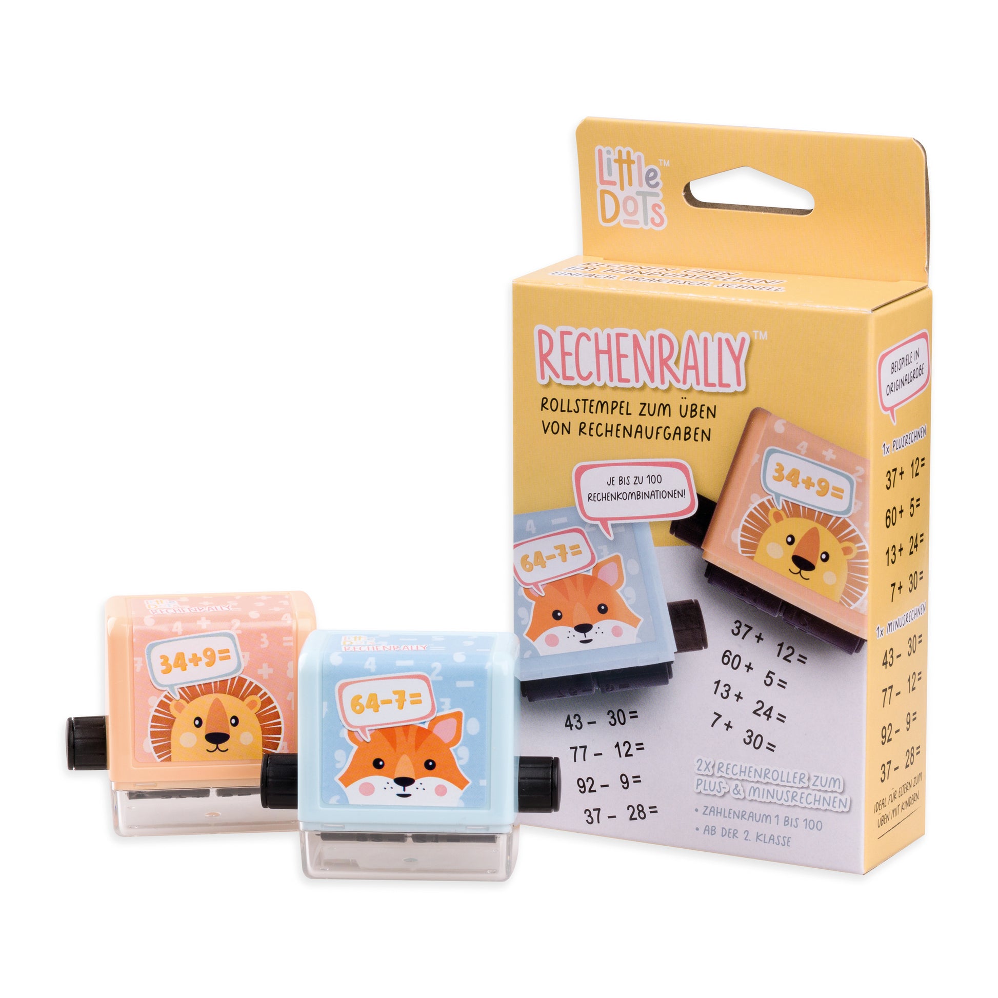 Little dots Stempel-Set – Rechenrally Rollstempel – 83 × 152 × 35 mm