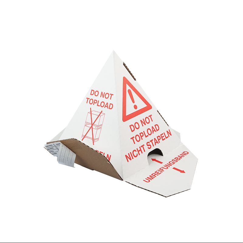 Stapelschutzdreieck 620 × 335 mm – Wellkarton, weiss – 50 Stück