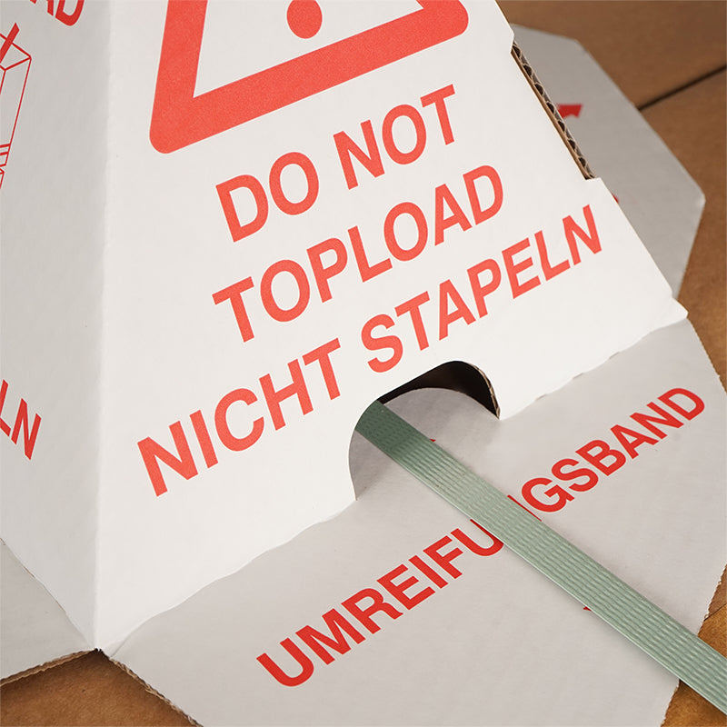 Stapelschutzdreieck 620 × 335 mm – Wellkarton, weiss – 50 Stück