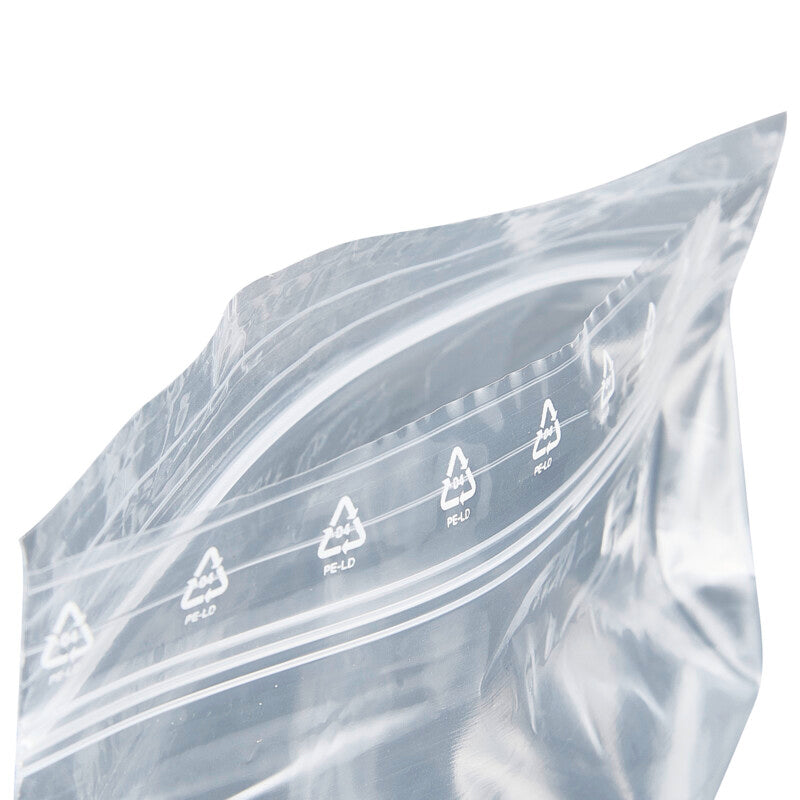 Master'in Druckverschlussbeutel – 120 × 170 mm, 50 µm, mit Beschriftungsfeld, transparent – 6'000 Stk.