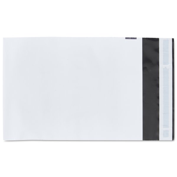 Master'in Versandtasche – 400 × 500 mm, PE, weiss/schwarz, Schmalseite offen, selbstklebend – 500 Stück