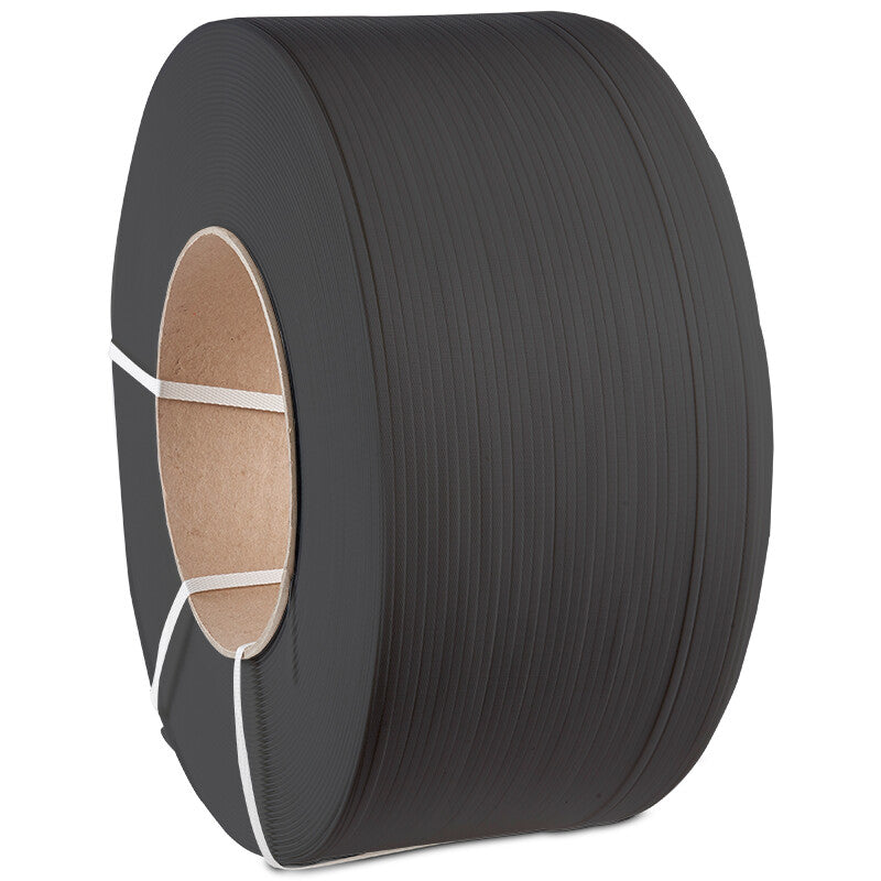 Master'in PP-Umreifungsband – 12 mm × 0,550 mm × 3000 m, Kern-Ø 200 mm, schwarz – 2 Rollen
