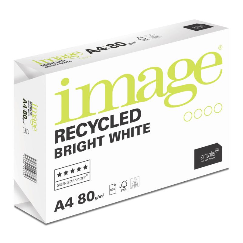 Image Recyceltes BW Recyclingpapier Weiss – A4, 80 g/m², 2500 Blatt