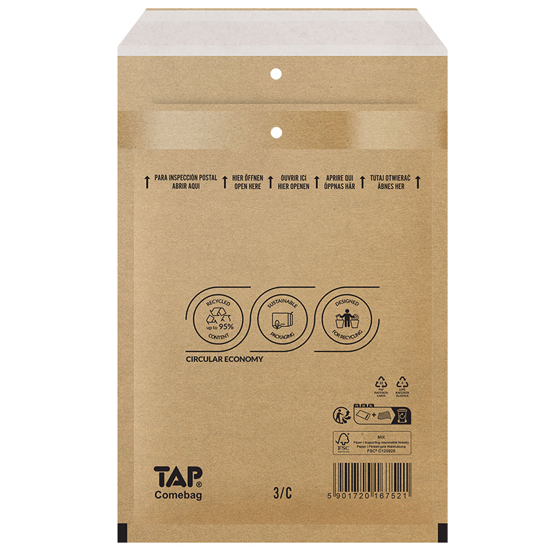 TAP Luftpolstertasche – 170 × 225 mm, braun, Klappe 50 mm – 100 Stück