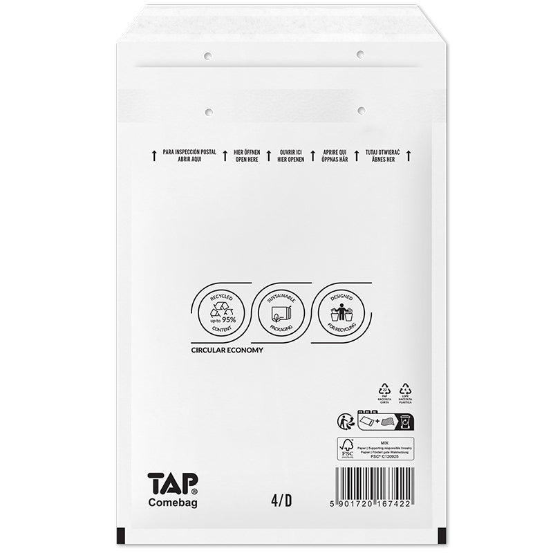 TAP Luftpolstertasche – 200 × 275 mm, weiss – 100 Stück