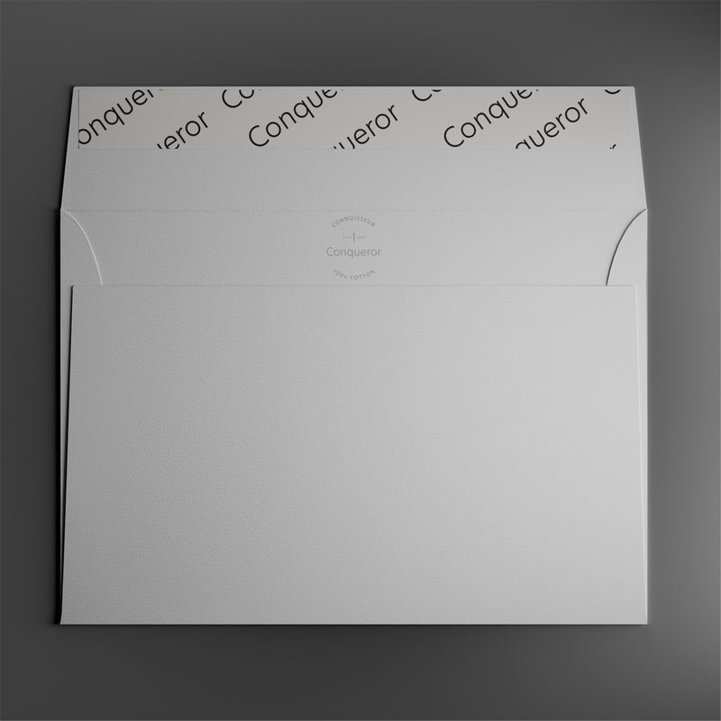 Conqueror Couvert C5, ohne Fenster, soft weiss, 120 g/m², 100% Baumwolle, Connoisseur Rag – 250 Stk.
