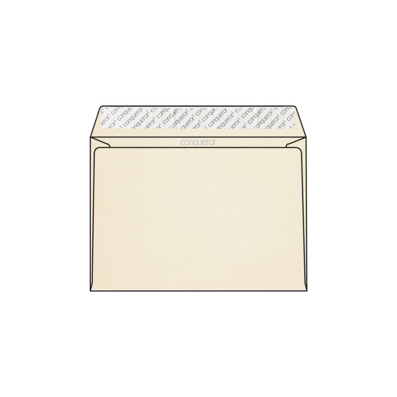 Conqueror Couvert C5 (229 × 162 mm), gerade Klappe, creme, strukturiert, 120 g/m², Papier, Laid – 250 Stk.