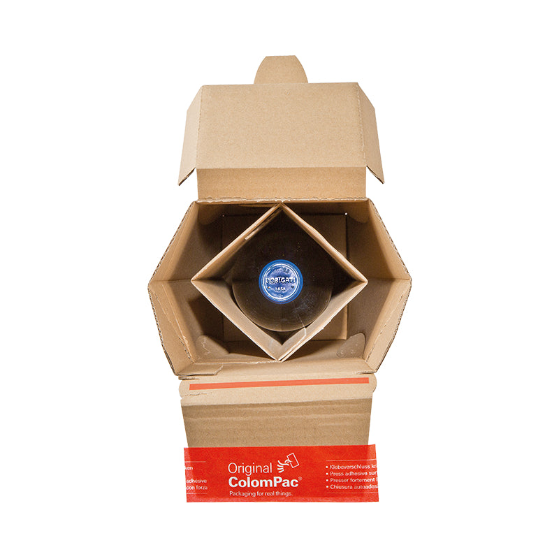Colompac Flaschenversandkarton, braun – 375 × 365 × 250 mm – 15 Stk.