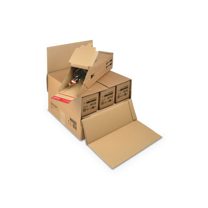 Colompac Flaschenversandkarton, braun – 375 × 365 × 250 mm – 15 Stk.