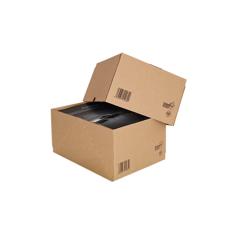 ColomPac Aufrichtekarton – 305 × 215 × 50 mm, 1-wellig (E), braun, teleskopierbar, mit Griffloch – 15 Stk.
