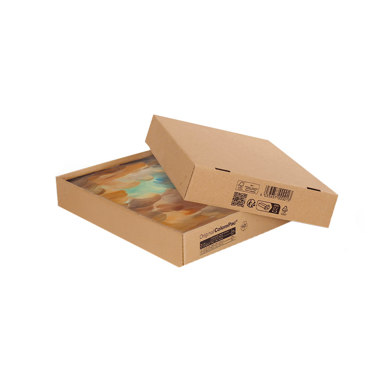 ColomPac Aufrichtekarton – 305 × 215 × 50 mm, 1-wellig (E), braun, teleskopierbar, mit Griffloch – 15 Stk.