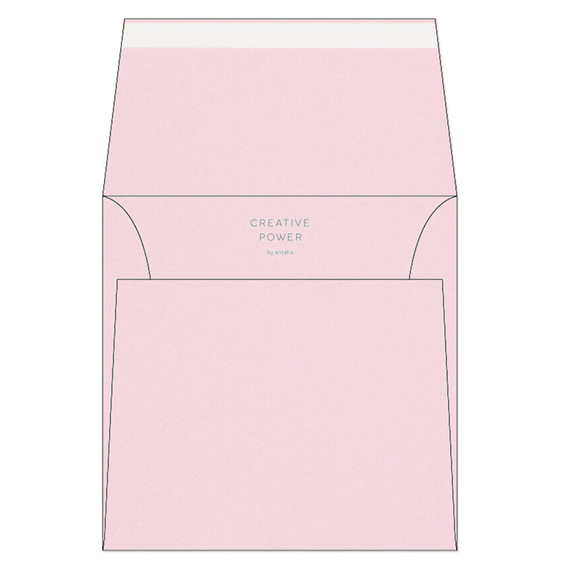 OLIN Couvert 170 × 170 mm, ohne Fenster, haftklebend (Optifix), Baby Pink, matt – 50 Stk.