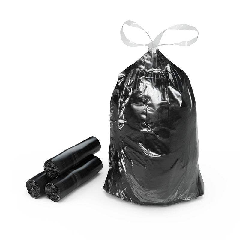 Kehrichtsäcke Abfallsack – 730 × 1000 mm, 45 µm, LDPE, schwarz, einseitig, Standarddruck, Schmalseite offen – 800 Rollen