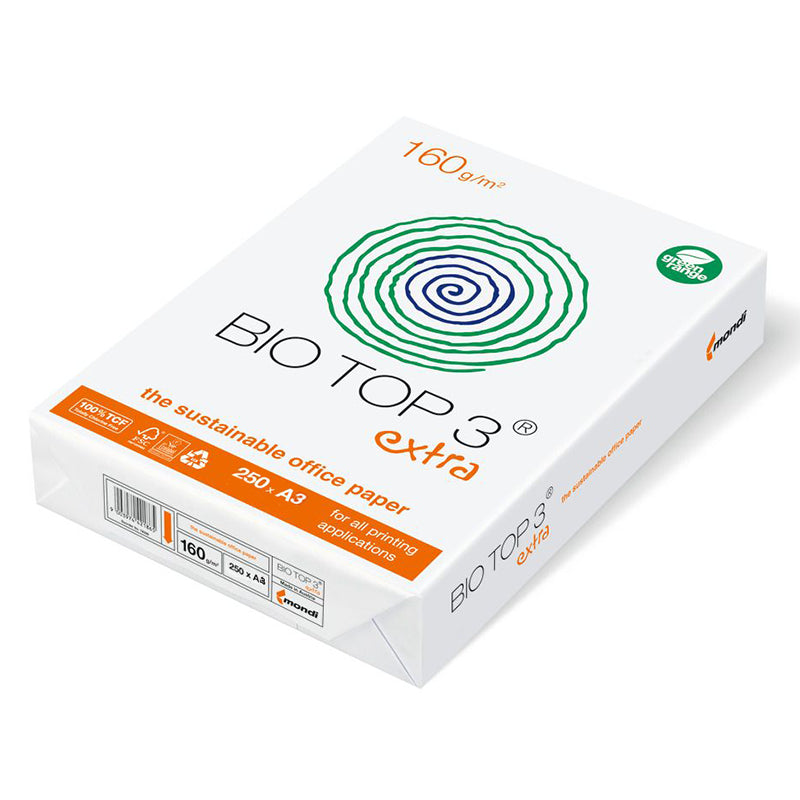 Biotop3 Kopierpapier – A3, 160 g/m², Naturweiss – FSC – 250 Blatt