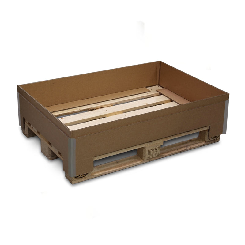 Palettenaufsatzrahmen Für Holz- oder Kartonpaletten – 1'210 × 810 × 200 mm, Wellkarton, braun – 1 Stk.