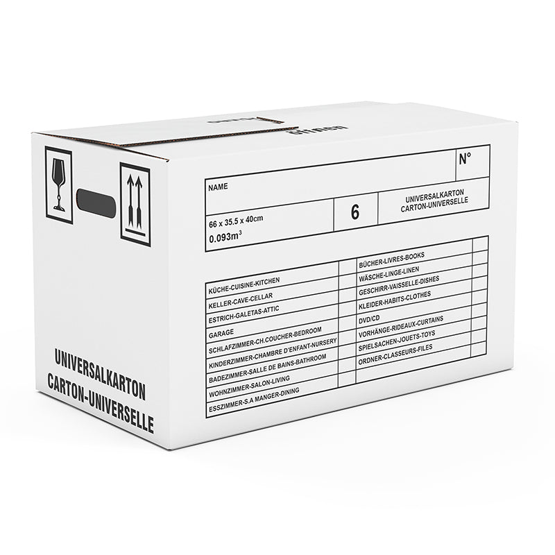 Master'in Performance Umzugsbox, weiss, mit Grifföffnungen – 660 × 360 × 400 mm – 10 Stk.