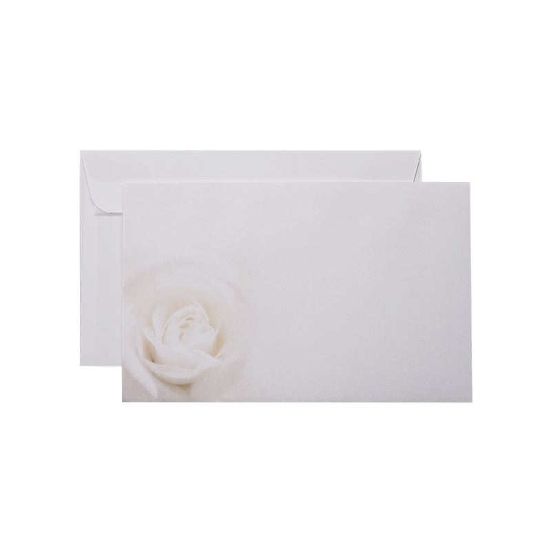 Trauer-briefumschlag weisserose Weisse Rose Couvert 190 × 120 mm, ohne Fenster, weiss, matt, 100 g/m² – 500 Stk.