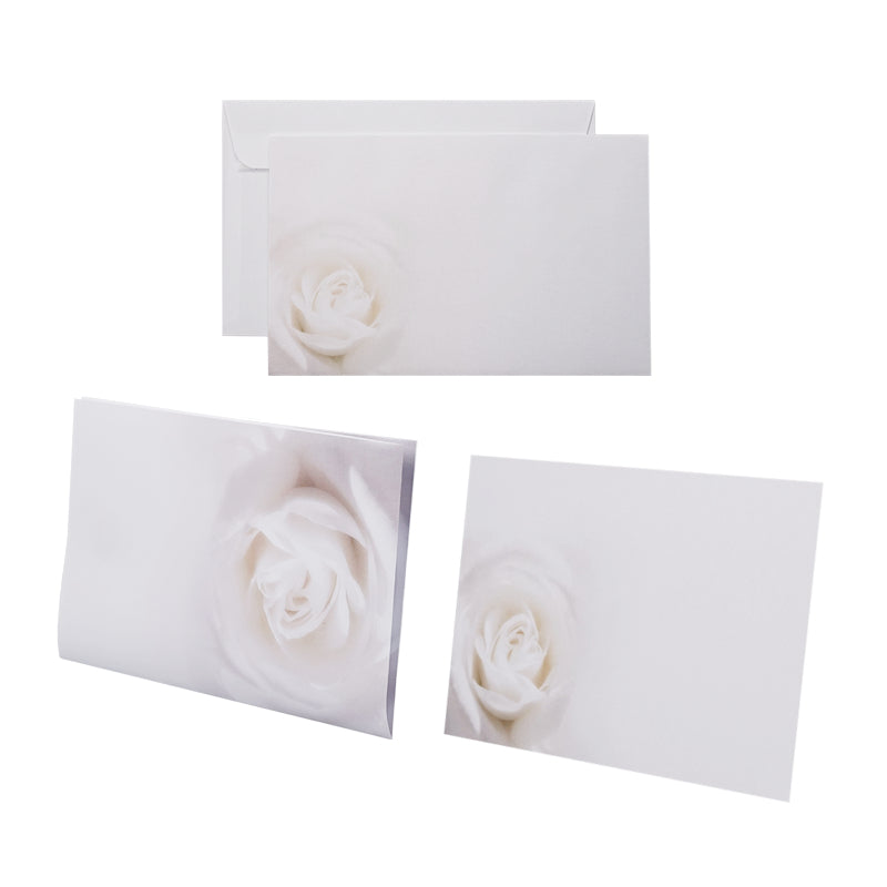 Trauerbogen weisserose Grusskarte Trauer (Weisse Rose) – 180 × 225 mm – 500 Stück