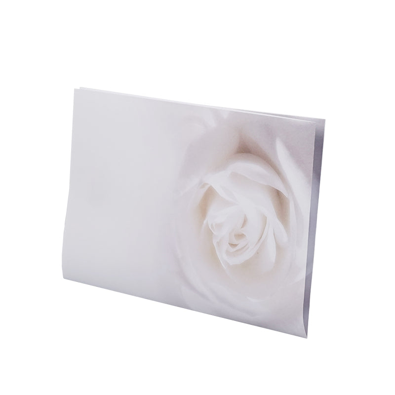 Trauerbogen weisserose Grusskarte Trauer (Weisse Rose) – 180 × 225 mm – 500 Stück