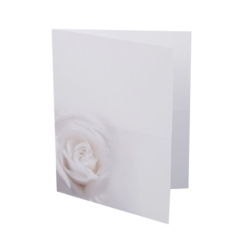 Trauerbogen weisserose Grusskarte Trauer (Weisse Rose) – 180 × 225 mm – 500 Stück